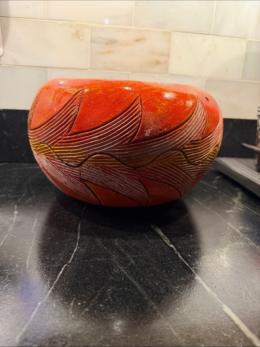 authentic piece of vintage mid-century Mexican art pottery.